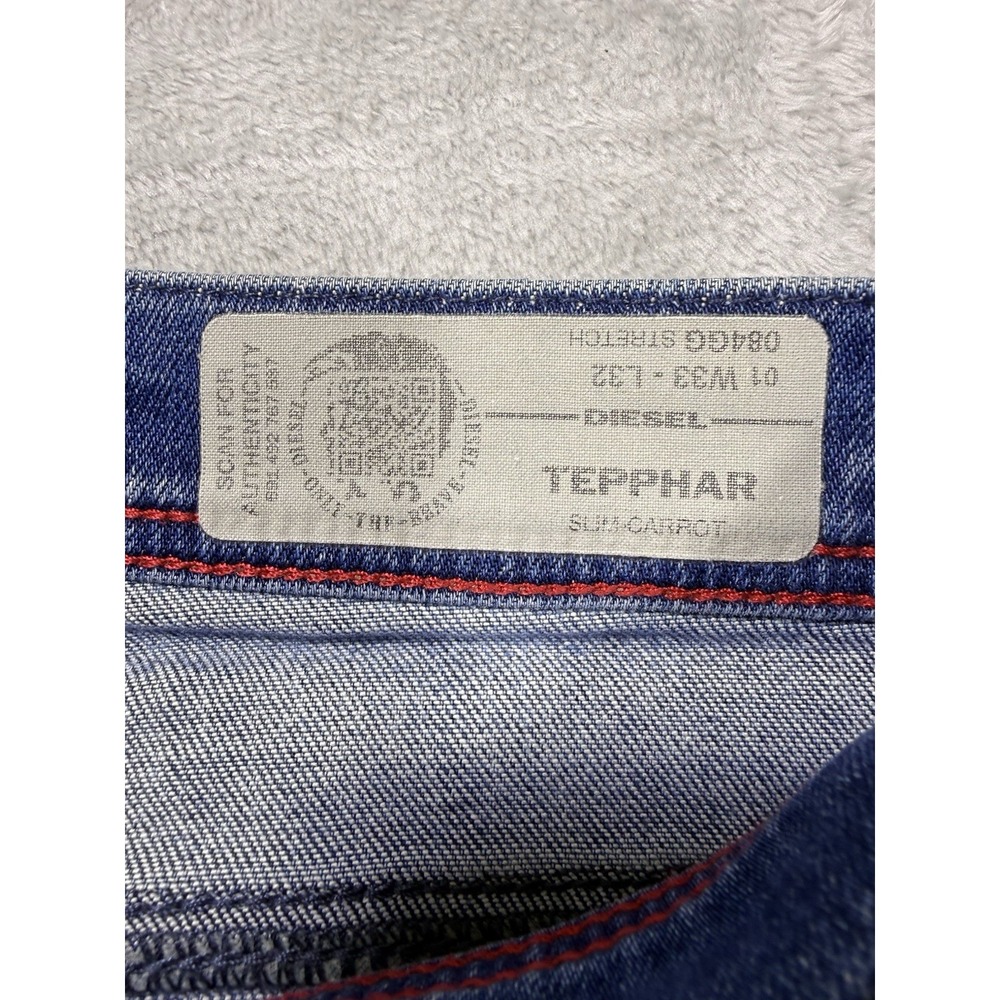 Diesel Selvage Jeans Tepphar Slim Carrot Fit Men's 33x32 Button Fly Distressed - Picture 8 of 16